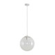 300mm Sphere Clear Glass Shade Pendant Light With White Metalware E27 IP20 25W 300mm Sphere Clear Glass Shade Pendant Light With White Metalware E27 IP20 25W